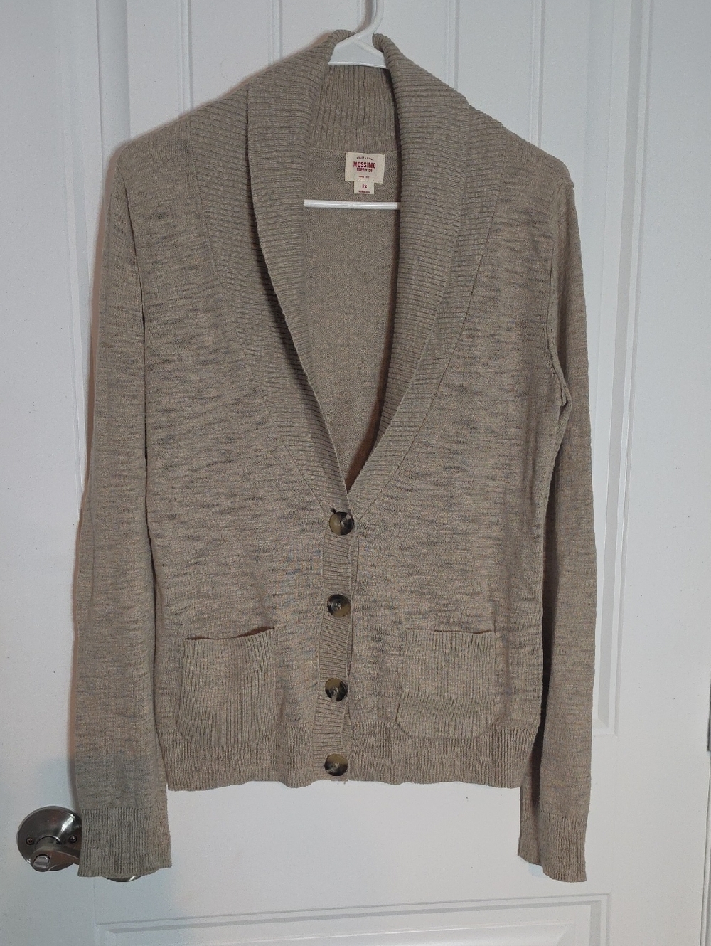 Mossimo Supply Co. Taupe Shawl-Collar Button Front Cardigan